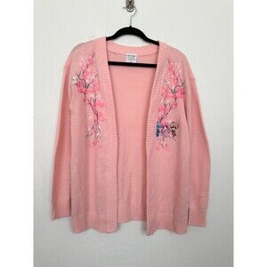 Hot Topic Fruits Basket Open Front Cardigan Pink Anime Embroidered Women's Small